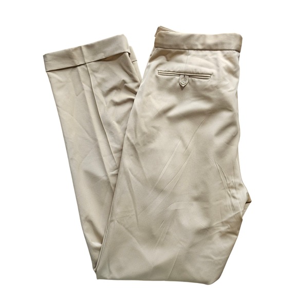 Polo Golf Ralph Lauren 100% Wool 36x36 Khaki Pleated Cuff Dress Pants Preppy - Picture 1 of 13